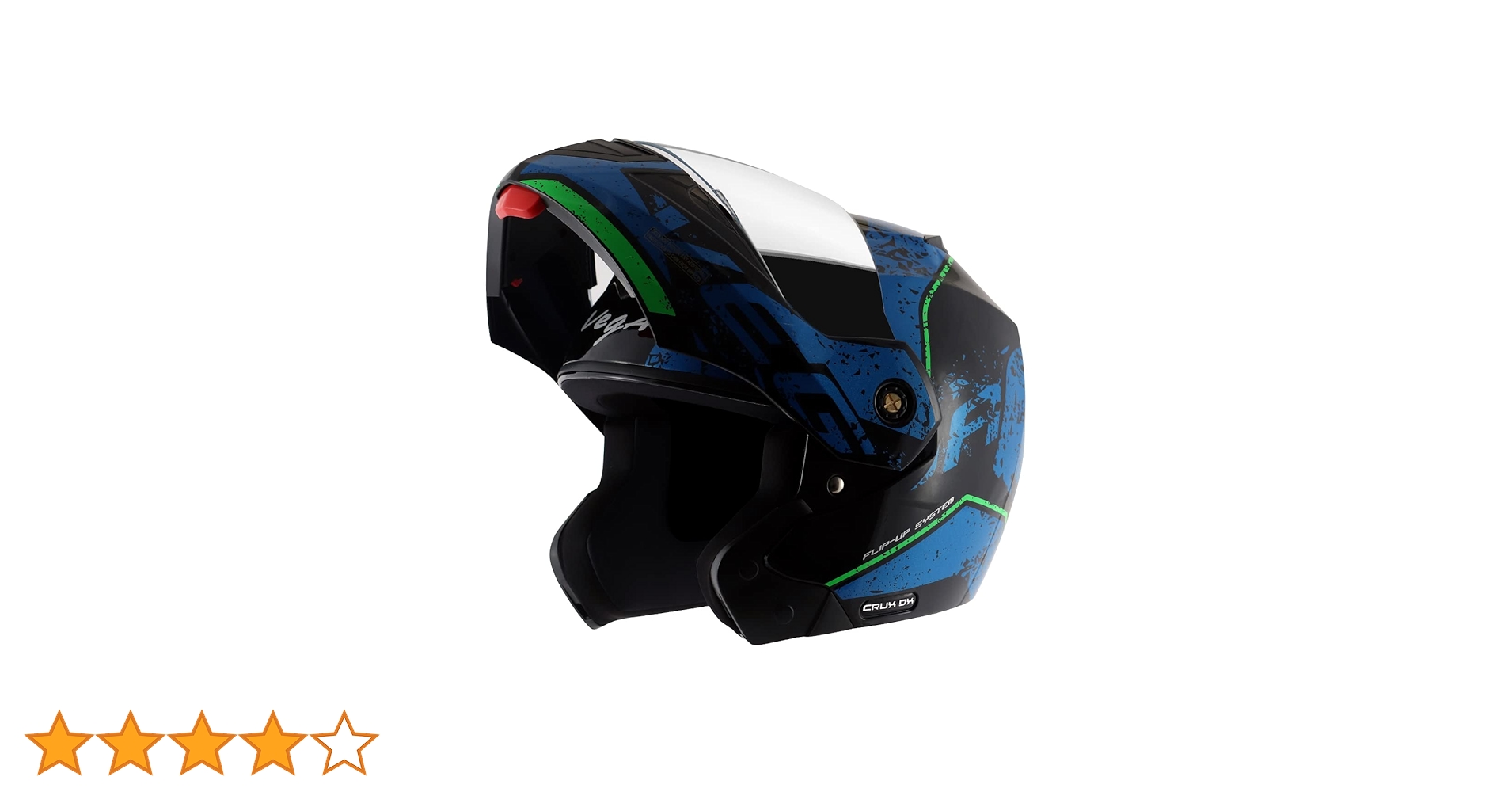 Vega Crux Dx Victor Flip-Up Full Face Helmet Black Blue, Size: M